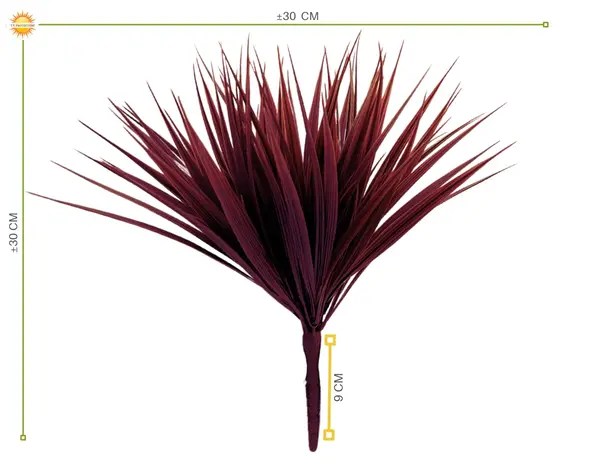 Red artificial grass plant UV 30cm Red artificial grass plant UV 30cm