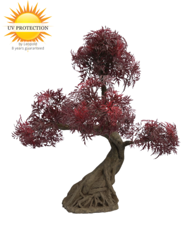Buiten kunstbonsai ming aralia burgundy met geteste UV-garantie