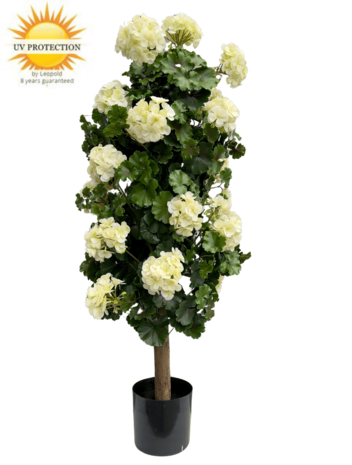 Artificial Geranium column plant 120cm UV creamy-white