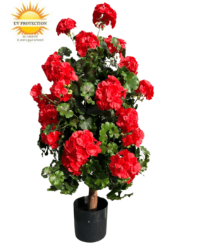 Geranium pyramide 110cm kunstplant UV rood Geranium pyramide 110cm kunstplant UV rood