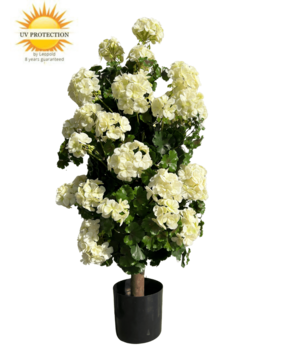 Geranium pyramide 110cm kunstplant UV creme-wit Geranium pyramide 110cm kunstplant UV creme-wit