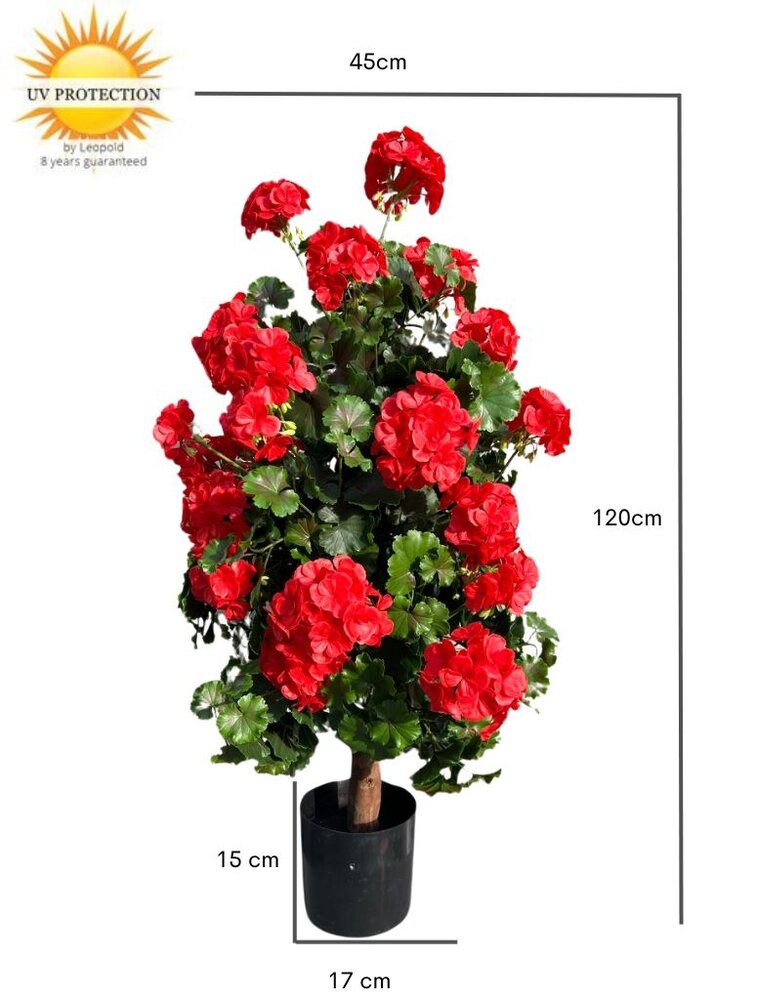 Geranium pyramid red UV artificial plant 110cm Geranium pyramid red UV artificial plant 110cm
