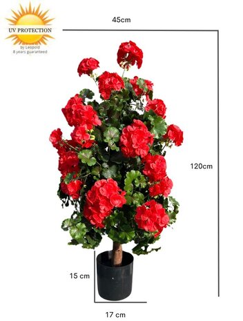 Geranium pyramid red UV artificial plant 110cm Geranium pyramid red UV artificial plant 110cm