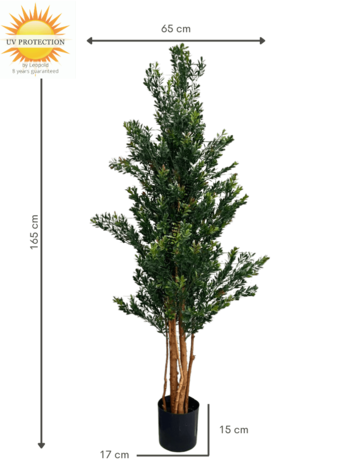 Hoge Kunstplant Buxus 165cm UV groen/rood Hoge Kunstplant Buxus 165cm UV groen/rood