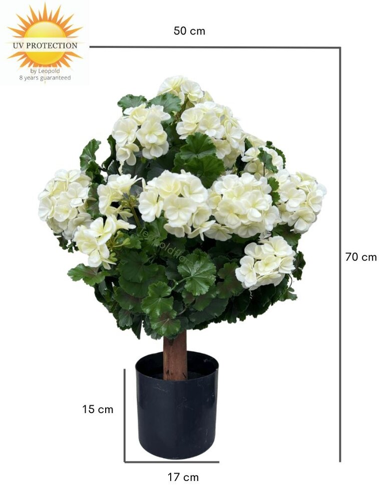 Geranium bulb artificial plant 50cm UV cream-white Geranium bulb artificial plant 50cm UV cream-white