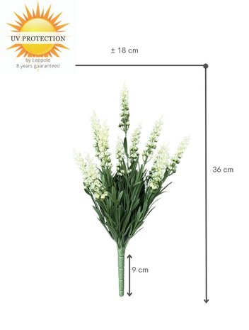 Lavender artificial plant bouquet 30cm UV cream-white