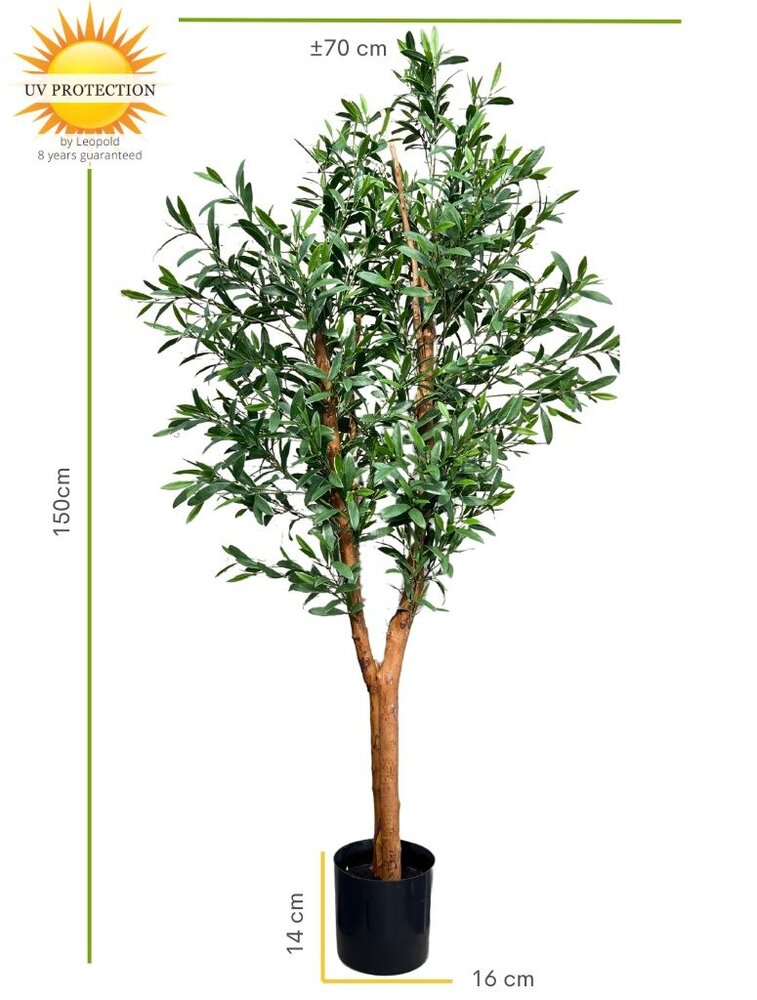 Olive imitation tree with 150cm with hardwood trunk Olive imitation tree with 150cm with hardwood trunk