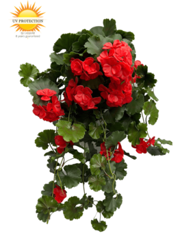 Kunst Hanggeranium 65cm UV rood