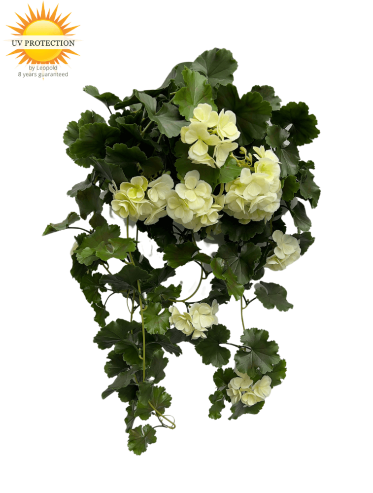 Outdoor artifical geranium 65cm UV white Outdoor artifical geranium 65cm UV white