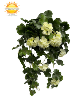 Artifical hanging Geranium 65cm UV white Artifical hanging Geranium 65cm UV white