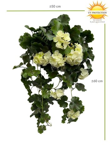 Outdoor artifical geranium 65cm UV white Outdoor artifical geranium 65cm UV white