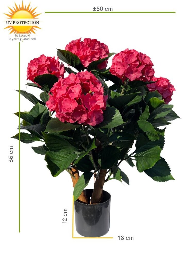 Buiten Kunst Hortensia roze L 65cm UV bestendig Buiten Kunst Hortensia roze L 65cm UV bestendig