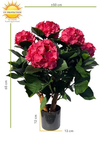 Buiten Kunst Hortensia roze L 65cm UV bestendig Buiten Kunst Hortensia roze L 65cm UV bestendig