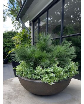 Eucalyptus kunststruikje groen-wit  30cm UV