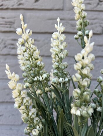 Lavendel kunstplant steker 30cm UV creme-wit