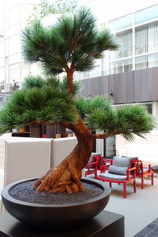 Kunststof Bonsai Pinus boom 80 cm UV voor buiten met 5 etages Kunststof Bonsai Pinus boom 80 cm UV voor buiten met 5 etages