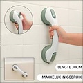 Bathroom handle with suction cup