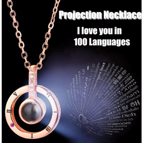 Necklace with projection (I love you)