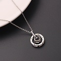 Necklace with projection (I love you) - silver