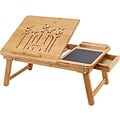 Bamboo laptop table, mousepad and telephoneholder included