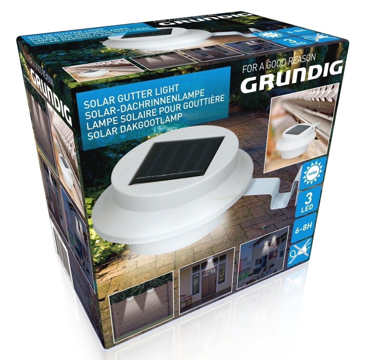 Grundig Solar schutting en dakgootlamp