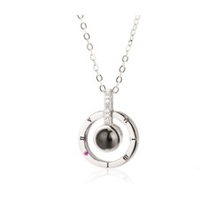 Necklace with projection (I love you) - 925 silver