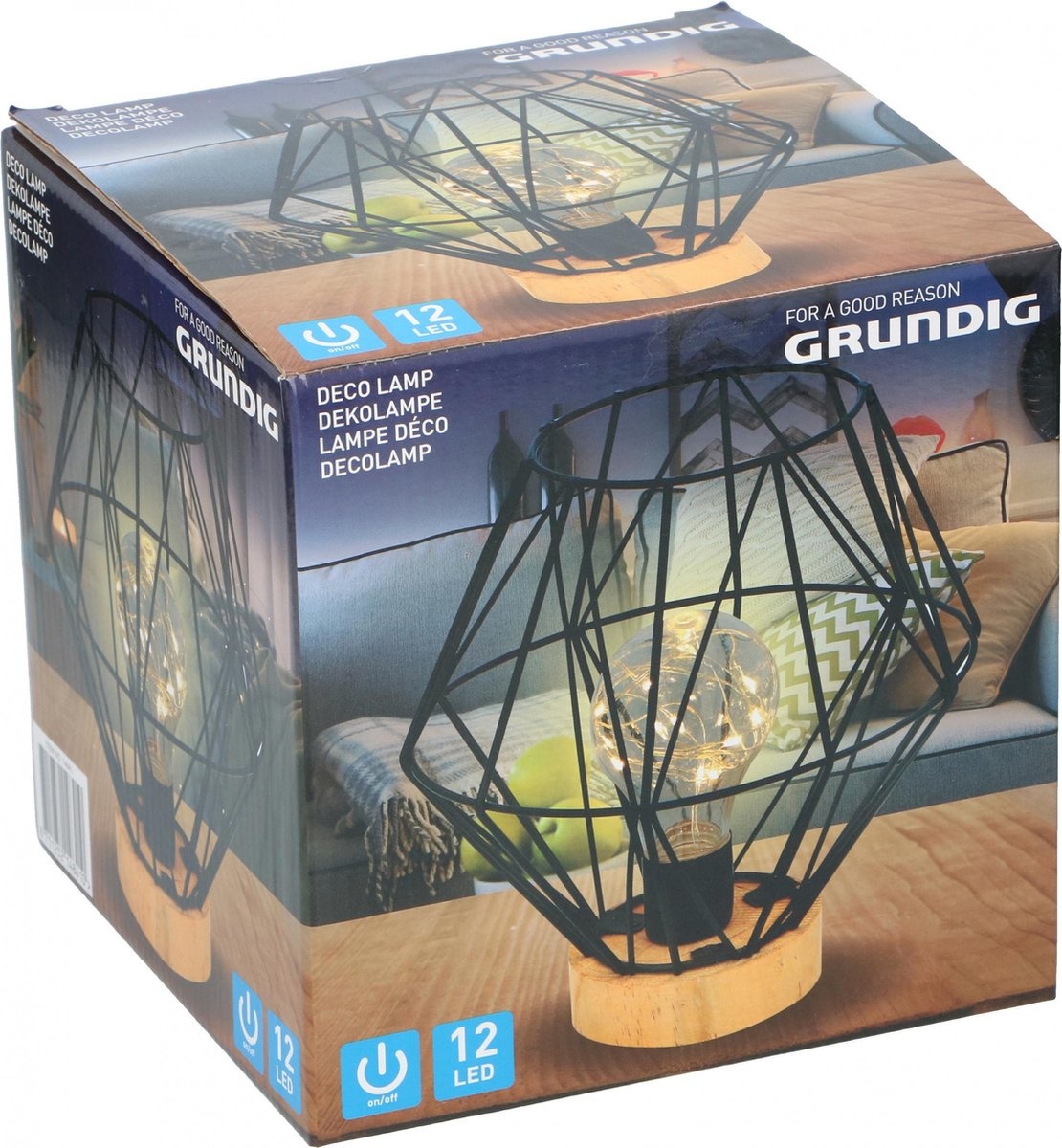 genoeg leven behuizing Grundig sfeerlamp - 12 LED's - Ø17,5 x 18 cm - hout/ metaal
