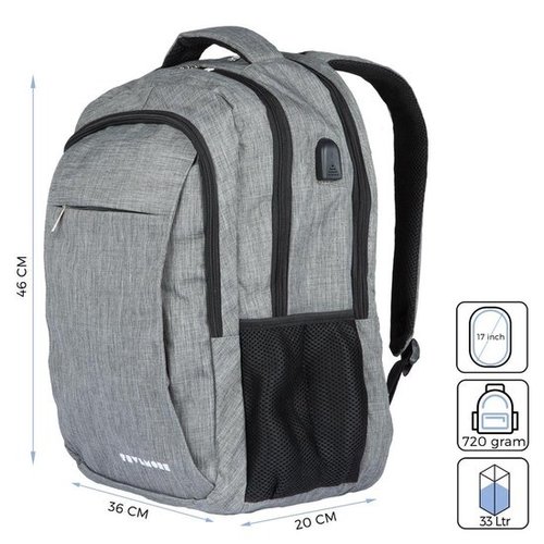33L Backpack with 15.6 Inch Laptop Compartment - Splashproof Anti-theft Backpack With USB