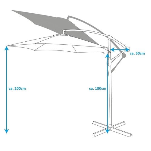 Freely suspended floating parasols - 3 metres - Different colours