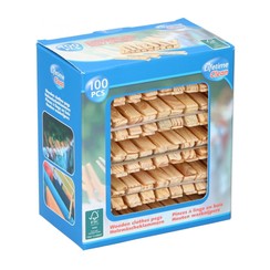 Lifetime Clean - Wasknijpers - Hout - 100 stuks