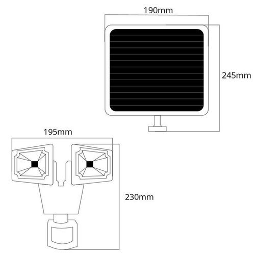 Grundig Grundig - Solar lamp - with motion sensor - 2x5 Watt