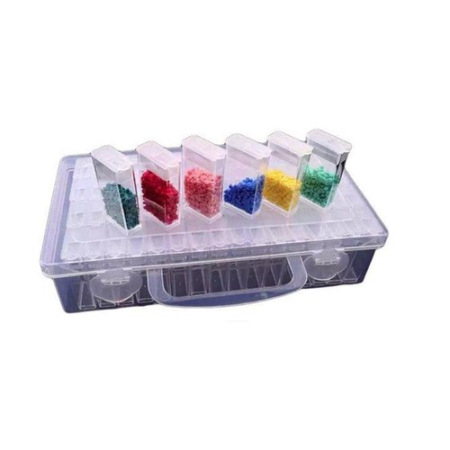 Diamond Painting Storage Box - Sorting box with 64 compartments - Including sticker sheet