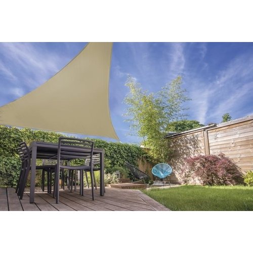 Ambiance - Schaduwdoek - Driehoek - Wit & Zand- 3.6 x 3.6 x 3.6 M