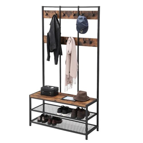 Parya Home - Wardrobe rack 3-in-1 - incl. coat rack, shoe rack and bench