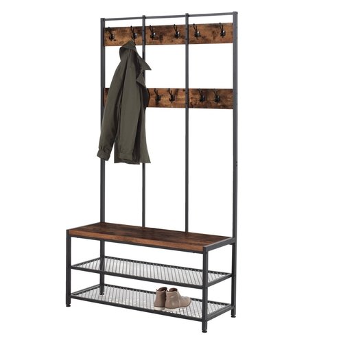 Parya Home - Wardrobe rack 3-in-1 - incl. coat rack, shoe rack and bench