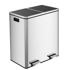 Parya Home - Trash bin 60L - Waste separation system - Stainless Steel