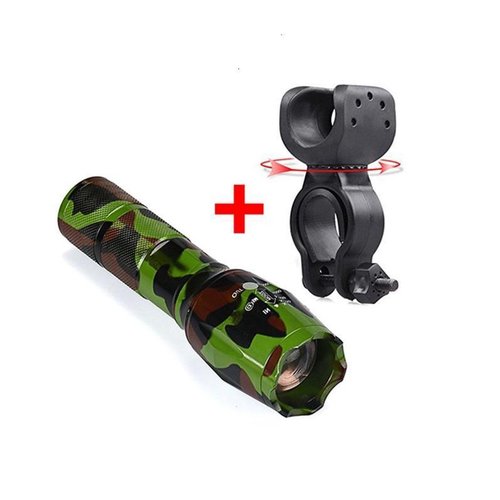 Parya Official Military Flashlight Green- Includes Bicycle Holder