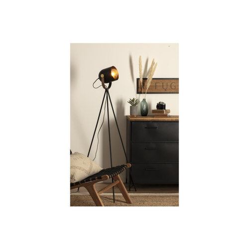 Standing floor lamp black metal H 136 Cm  -Industrial look