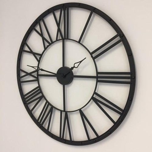 Stylish Large Black Metal Clock