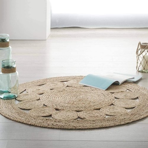 Openwork Jute rug - Round - In 2 sizes.