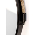 Round wall mirror with rope - ø38 cm - black/natural