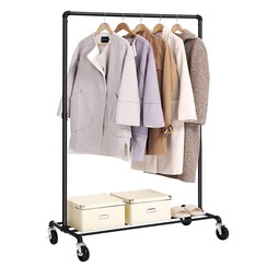 Parya Home - Clothes Rack on Wheels - Metal - Black