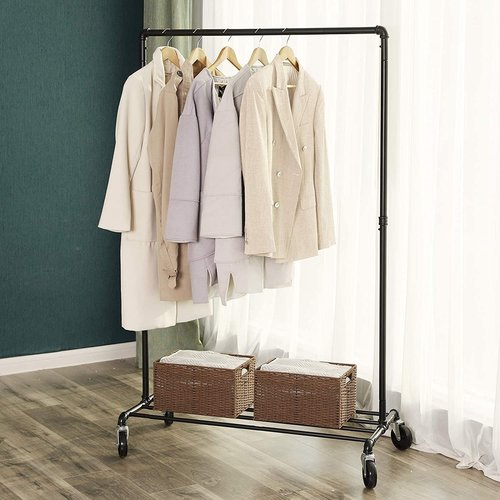 Parya Home - Clothes Rack on Wheels - Metal - Black