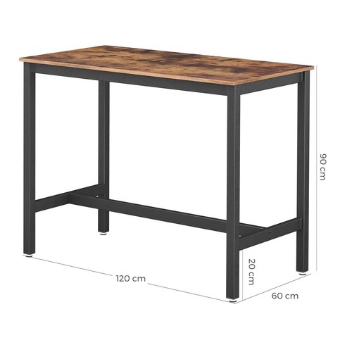 Parya Home - Stable bar table - Metal/Spanel plate - Brown/Black