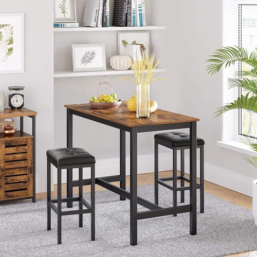 Parya Home - Stable bar table - Metal/Spanel plate - Brown/Black