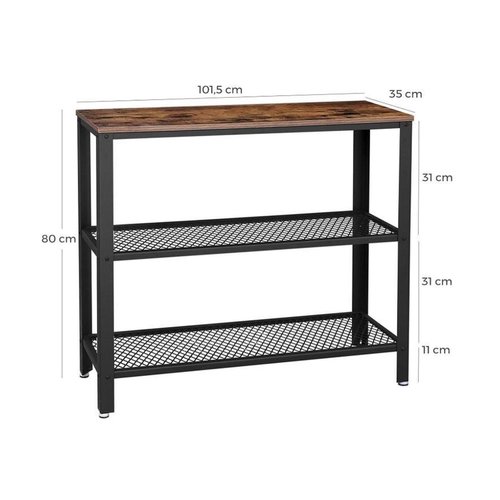 Parya Home - Side table - Industrial - Wood/Metal - 101,5x35x80 cm