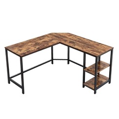 Parya Home - Industrial Corner Desk - L-shaped - MDF / Metal