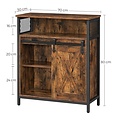 Parya Home - Dressoir - Kast met schuifdeur - Industrieel - Hout - Bruin