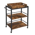 Parya Home - Serving trolley - 3 Layers - With wheels - Industrial - Brown