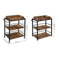 Parya Home - Serving trolley - 3 Layers - With wheels - Industrial - Brown